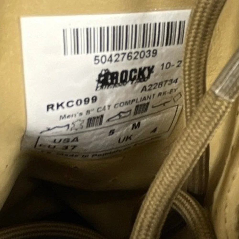 Rocky C4T Tactical Boots Mens Size 5 Tan‎ Lightweight Military Trainer Hiking